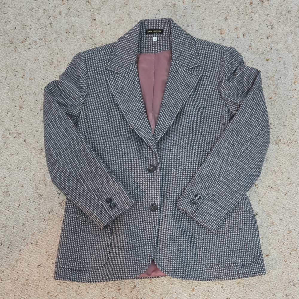 Vintage P.B.D. International Wool Houndstooth Blazer